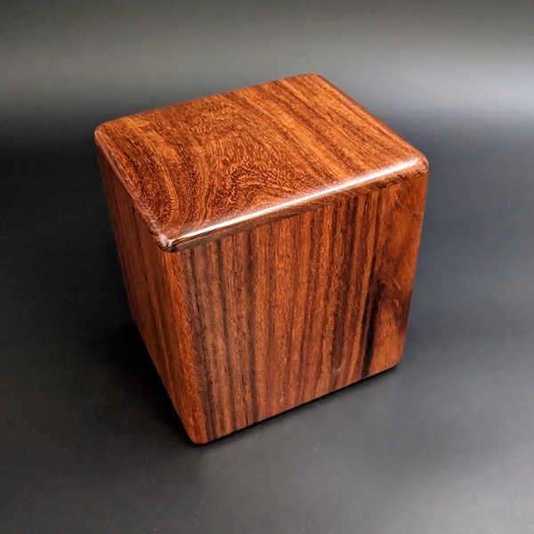 Medium Rosewood Pet or Infant Wooden Memorial Cremation Urn... 5"Wide x 4 1/2"Deep x 5 1/2"Tall Hand made in Hawaii RW-092523-B