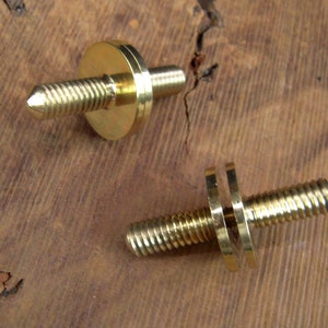 2 Solid Brass Cane Walking Stick Connector Couplers 3/8&quot; x 16 Threads to split cane in two or more parts