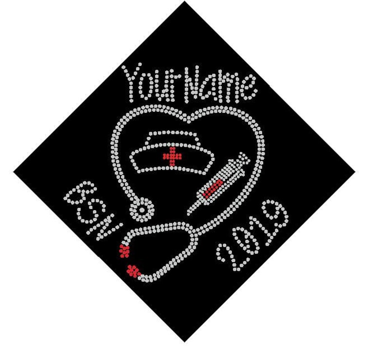 BSN RN LPN nurse Custom Graduation Cap Decal iron on Etsy
