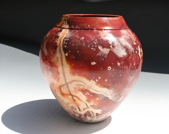 saggar fired pottery vase (sag11)