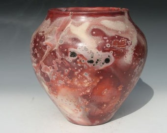 saggar fired potttery vase (SG12520A)