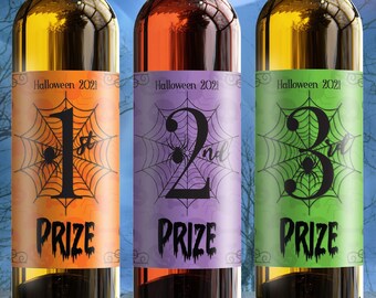 Halloween Costume Prize Wine Bottle Labels - Colors - 14004H