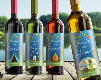 Pairs Well With Retirement Wine Label - 13002