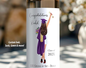 Graduation Wine Label - Personalized Grad Girl - 15013W