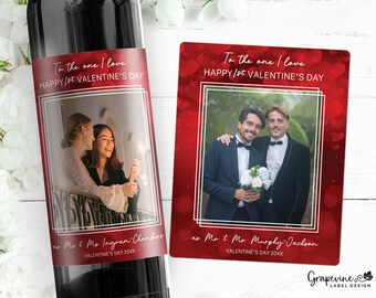 1st Valentine's Day as Married Couple Wine Label - LGBTQ Valentine's Day Gift - 14010A