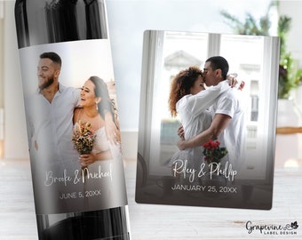 Photo Wine Label - Personalized Wedding Label - 1001W