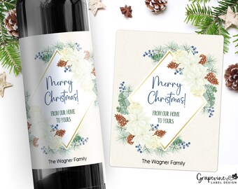 Christmas Holiday Gift Wine Label - 14011C