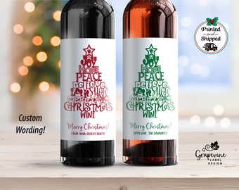 Christmas Holiday Wine Label - Trees - 14005C
