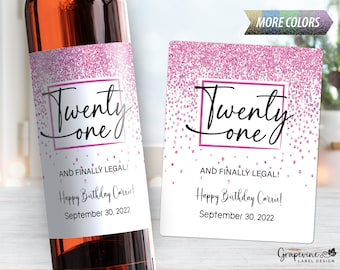 21st Birthday Wine Label - Finally Legal - Sparkle - 4009W
