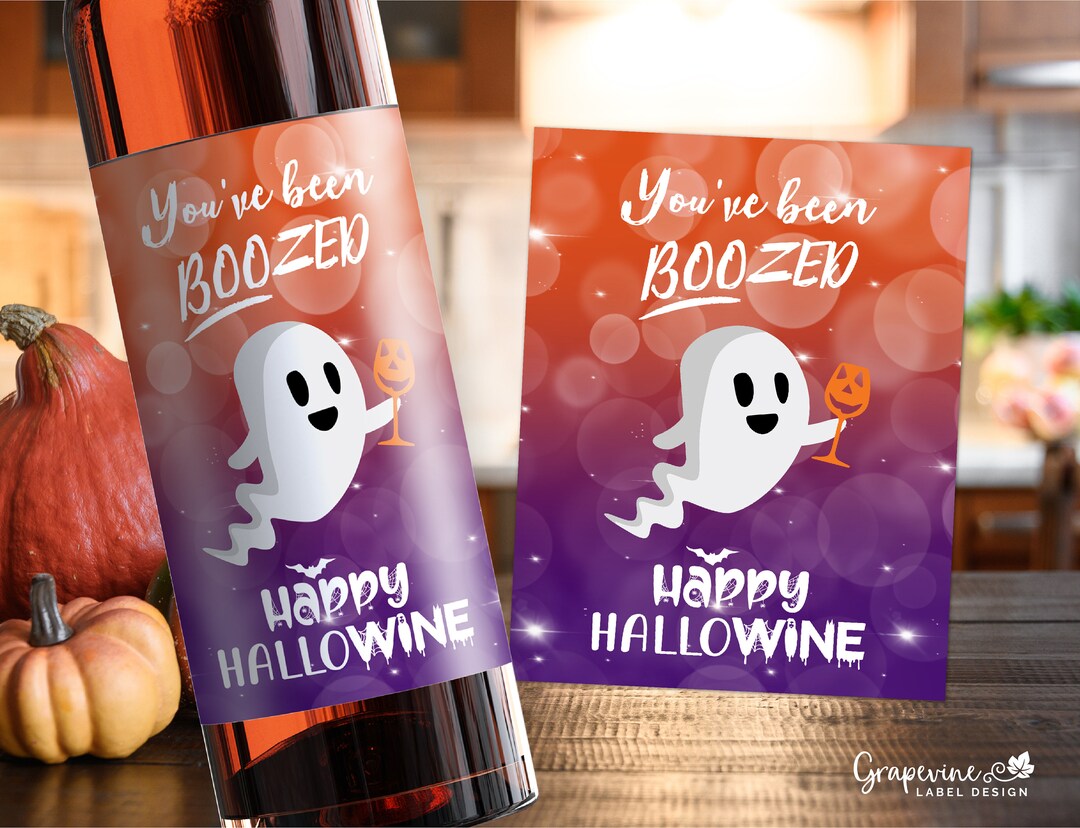 You've Been Boozed Wine Label - Cute Ghost - 14007H - Etsy