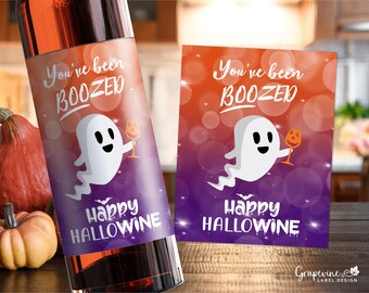You've Been Boozed Wine Label - Cute Ghost - 14007H