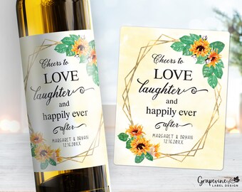 Cheers to - Personalized Wine Label - Love Laughter & Happily Ever After - 6004B