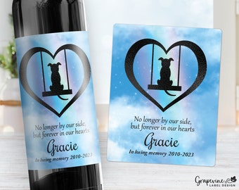 Pet Loss Wine Label - Personalized Pet Memorial - Dog Loss - 18003