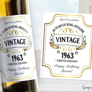 Aged to Perfection Birthday Wine Label - Vintage - 4011W