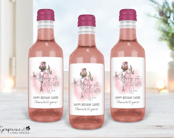 Age Gets Better With Birthday MINI Wine Label - Girl - 4015MW