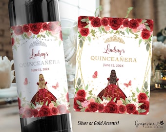 Quinceañera Wine Label - Mis Años - Red - 5001W