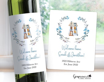 Housewarming Gift Wine Label - New Home Owner Personalized Gift - 9008W