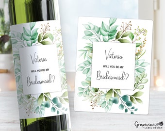 Bridesmaid Proposal Wine Label - Maid of Honor - 7002
