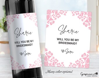 Bridesmaid Proposal Wine Label - Maid of Honor - 7006