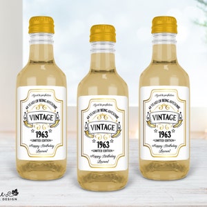 Aged to Perfection Birthday MINI Wine Label - Vintage - Set of 8 - 4011MW