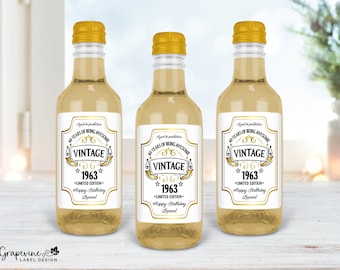 Aged to Perfection Birthday MINI Wine Label - Vintage - Set of 8 - 4011MW