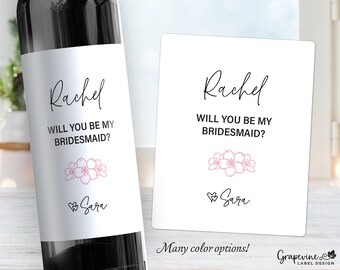 Bridesmaid Proposal Wine Label - Maid of Honor - 7005