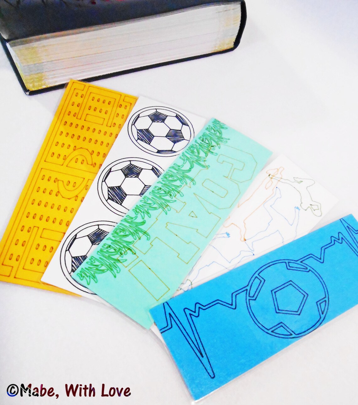 Soccer Bookmarks Handmade Laminated Sports Bookmark Set | Etsy