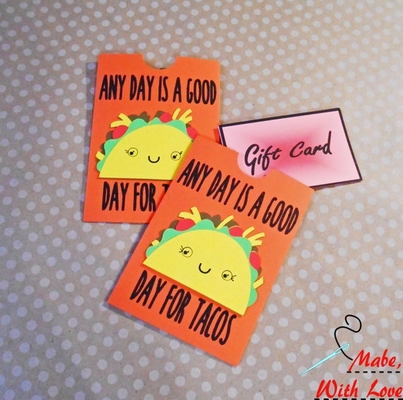 Taco Gift Card Holder Etsy