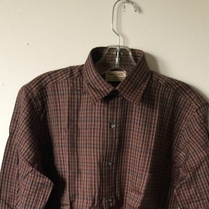 vintage mens 80s shirt deadstock S COTTON check SANDHURST USA