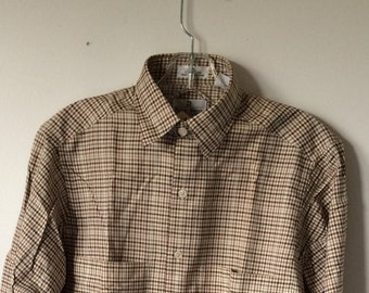 vintage mens NEIMAN-MARCUS shirt 80s deadstock S COTTON check