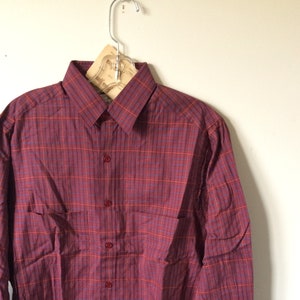 vintage mens NEIMAN-MARCUS shirt 80s deadstock S COTTON check