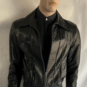 1970s Leather Bomber Black - Etsy