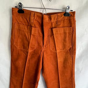 vintage 70s men&#39;s pants CONTACT SLACKS velveteen flares nos 29X35