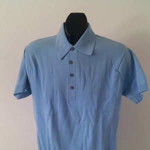 vintage 60s mens NYLON knit polo shirt L rab  Van Heusen nos