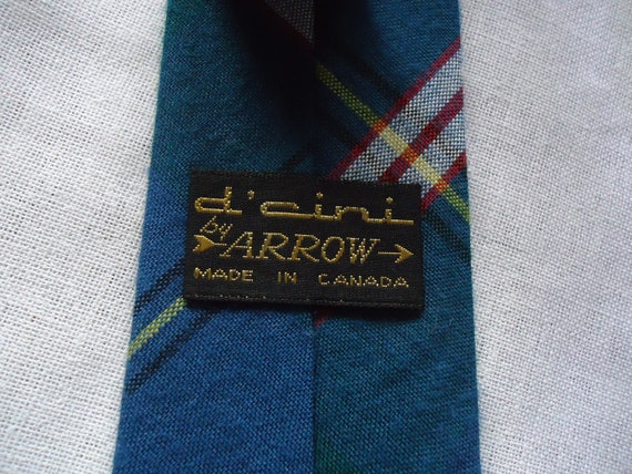vintage mens skinny necktie CENTENNIAL tartan ARR… - image 6