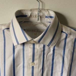 vintage mens PERRY ELLIS pinpoint oxford dress shirt 80s deadstock 15