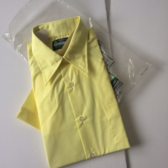 Buy Vintage 70s Mens Shirt Big Collar CROMWELL 17 Nos Deadstock