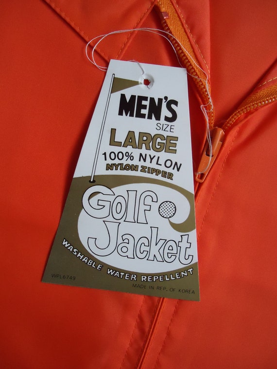NOS vintage mens nylon golf  jacket L - image 5