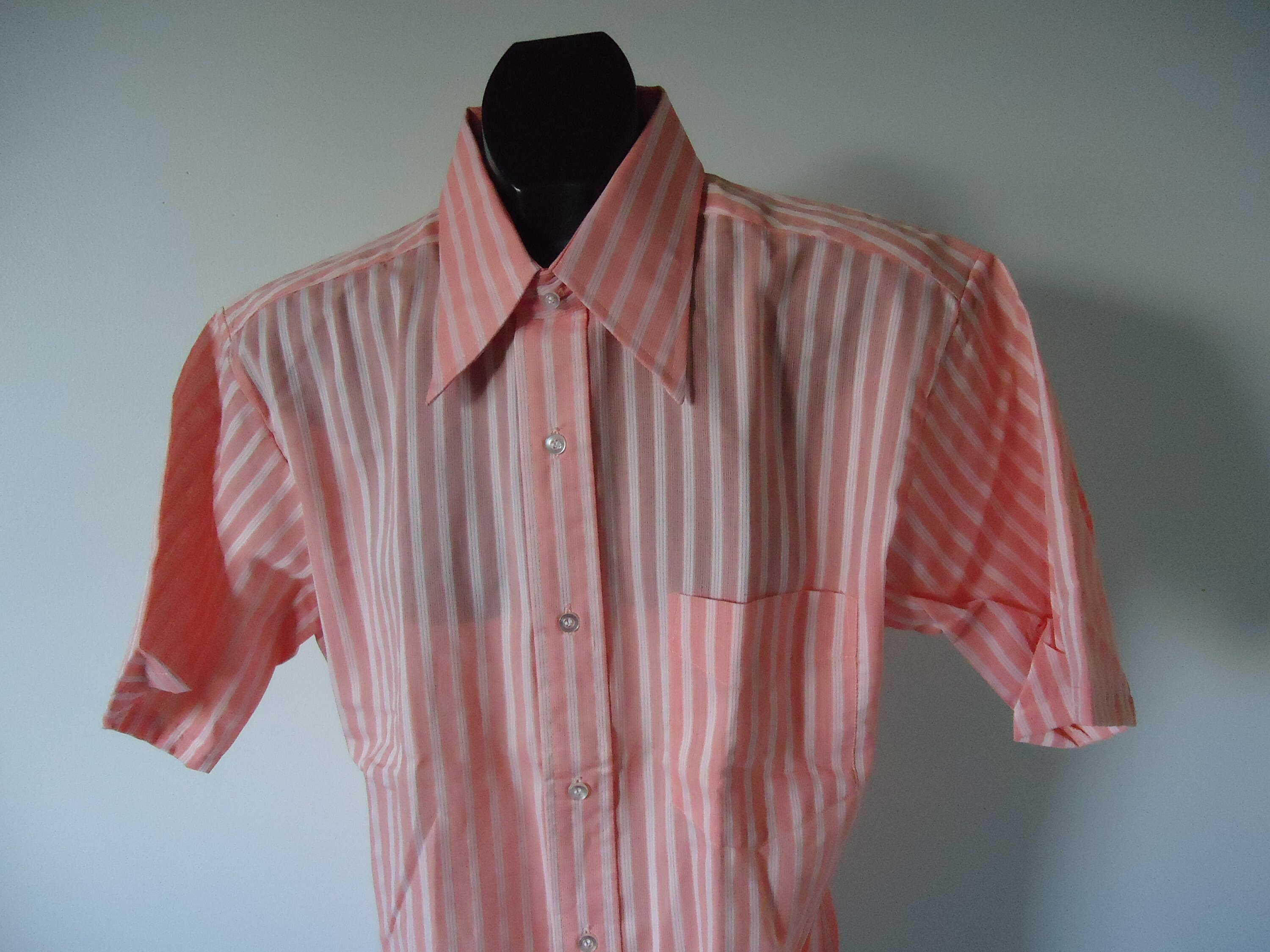 Vintage 70s Mens SHIRT M Geek Chic Shapely Fancy Stripe - Etsy