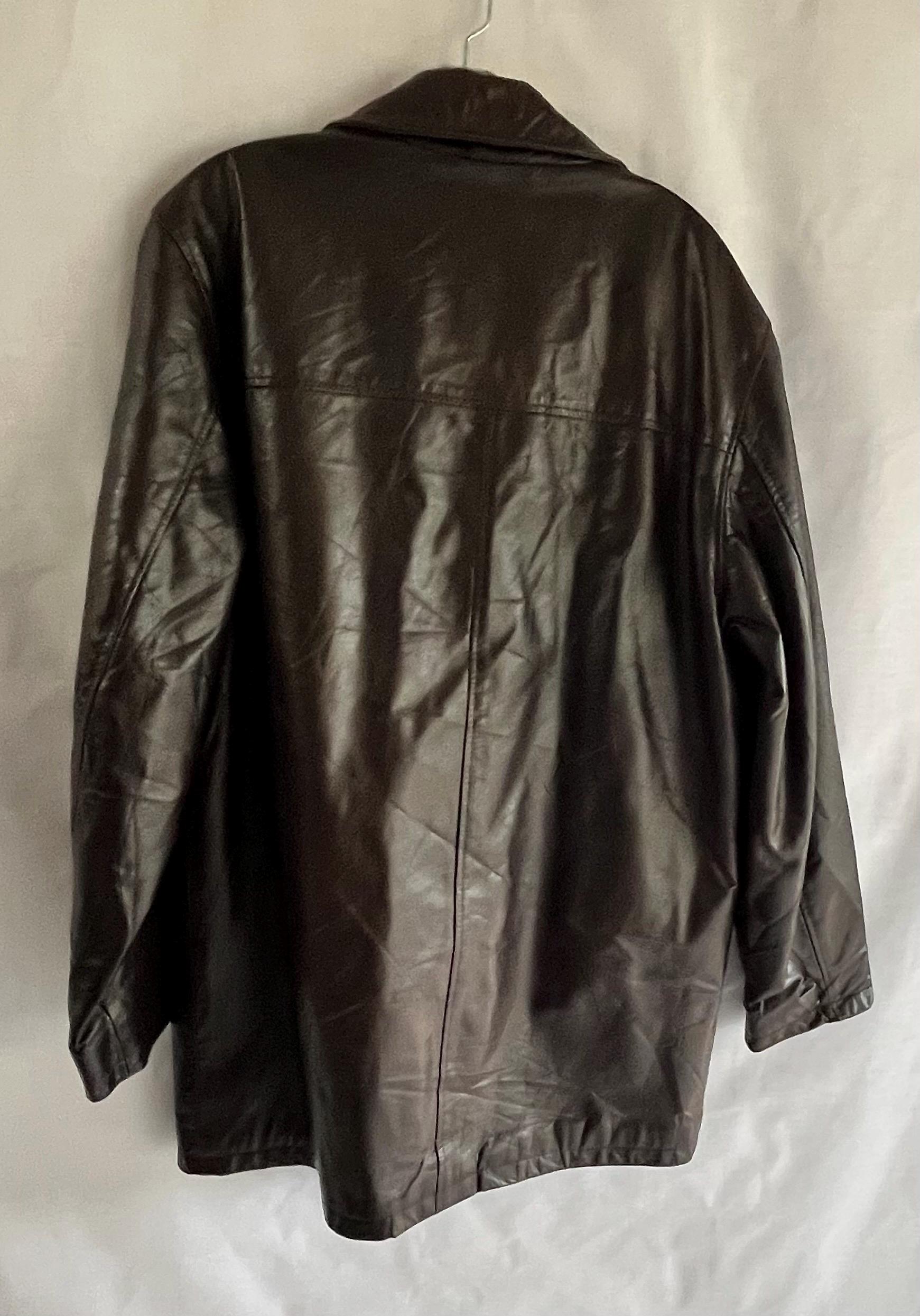 ヴィンテージ メンズ レザーコート GUY LAROCHE 38 6ボタン DB カナダ