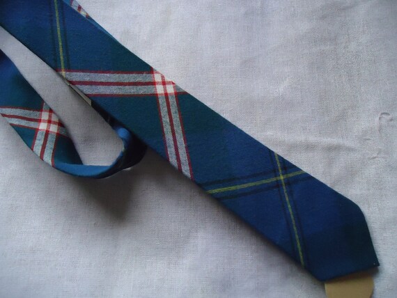 vintage mens skinny necktie CENTENNIAL tartan ARR… - image 3