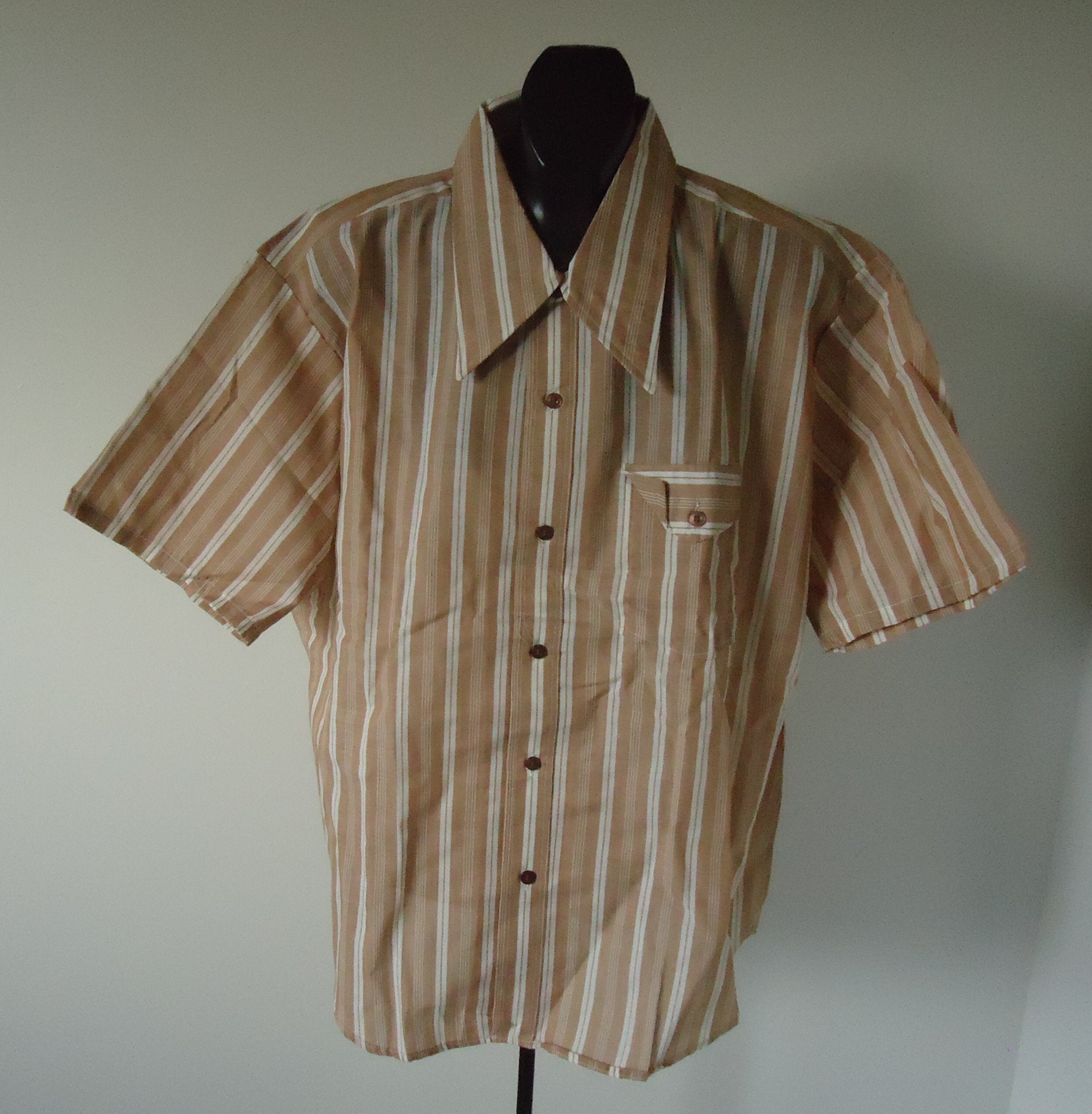 Vintage Nos Mens Shirt 70s Big Collar Geek Chic OLD KENTUCKY