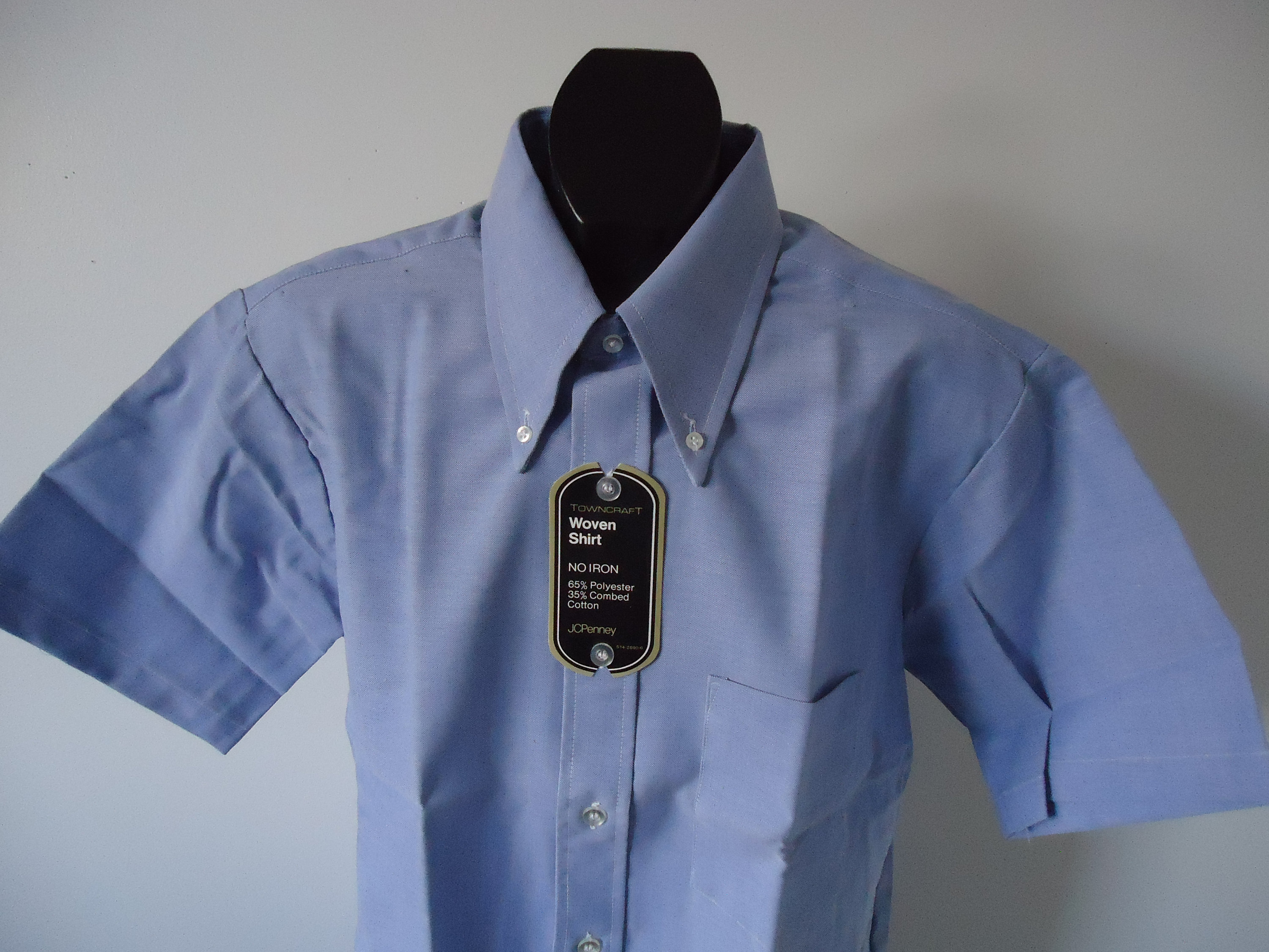 Vintage 70s Mens Oxford Shirt 15 1/2 