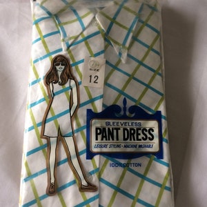 vintage 60s 70s womens pant-dress ONESIE romper jumpsuit nos deadstock JAPAN