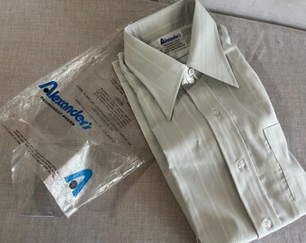 Buy Vintage 70s Mens Shirt Big Collar 16 Alexander's Nos Deadstock