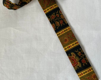 Nos Vintage HAHN 60er Jahre Krawatte mit quadratischem Ende, 1 3/4" Baumwolle