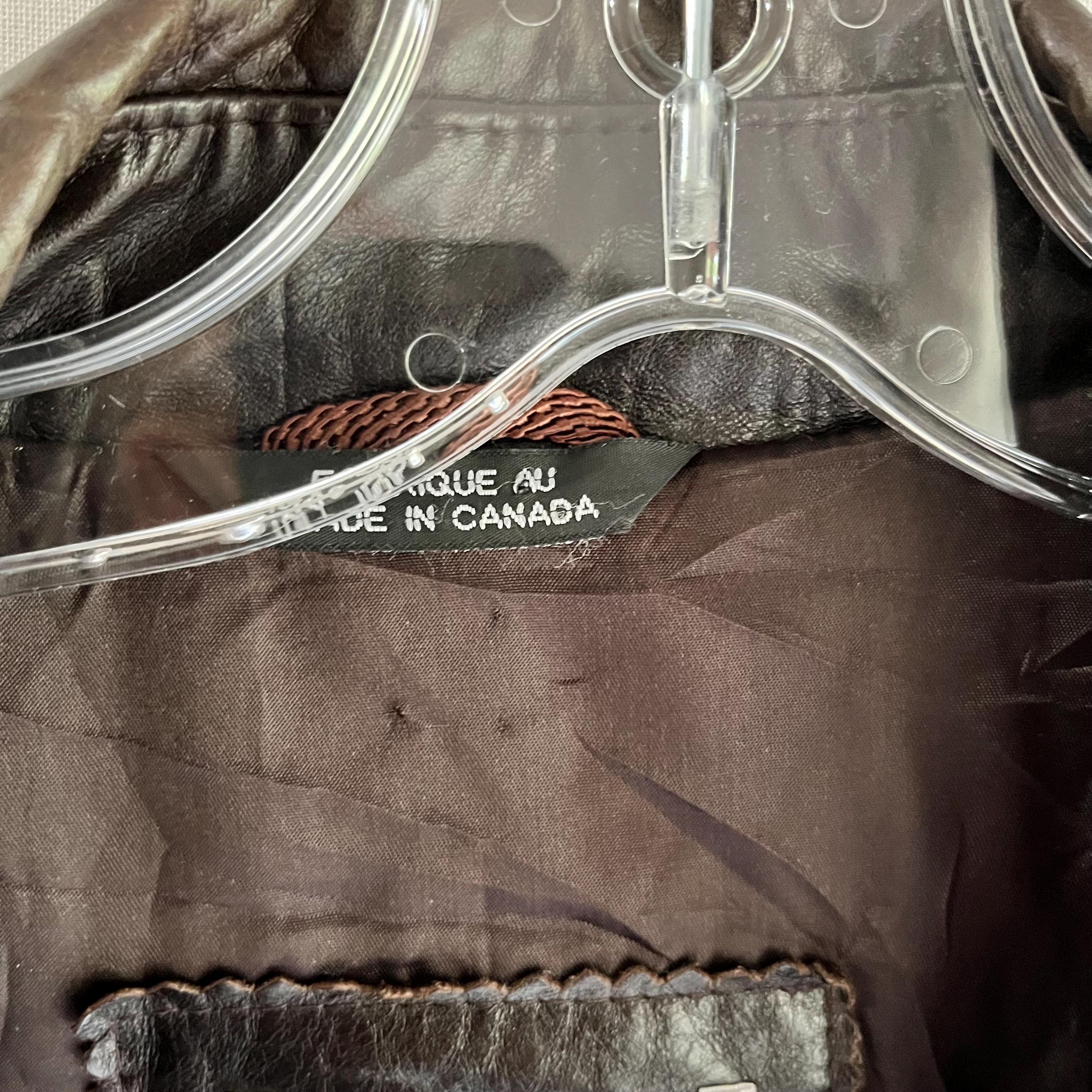 ヴィンテージ メンズ レザーコート GUY LAROCHE 38 6ボタン DB カナダ