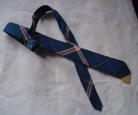 vintage mens skinny necktie CENTENNIAL tartan ARR… - image 4