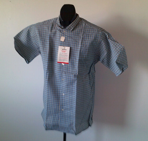 vintage 50s 60s boys shirt check VIKING USA nos 18 - image 1