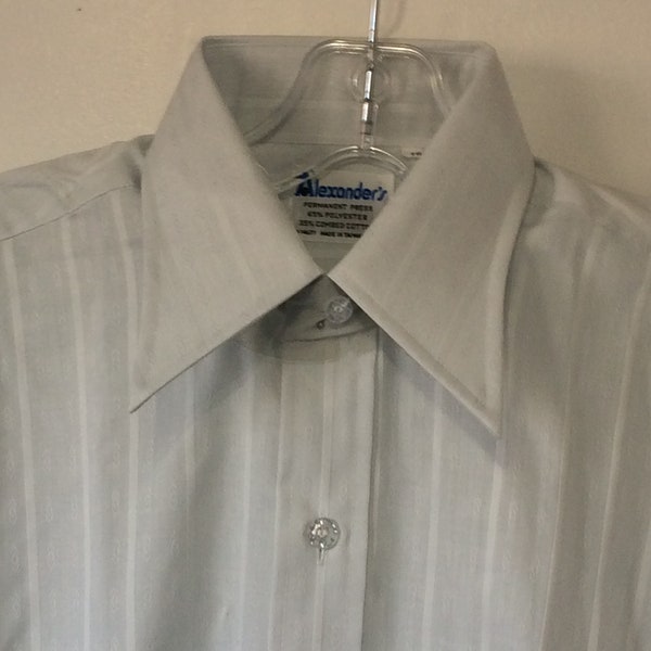 vintage 70s mens shirt big collar 16 Alexander's nos deadstock